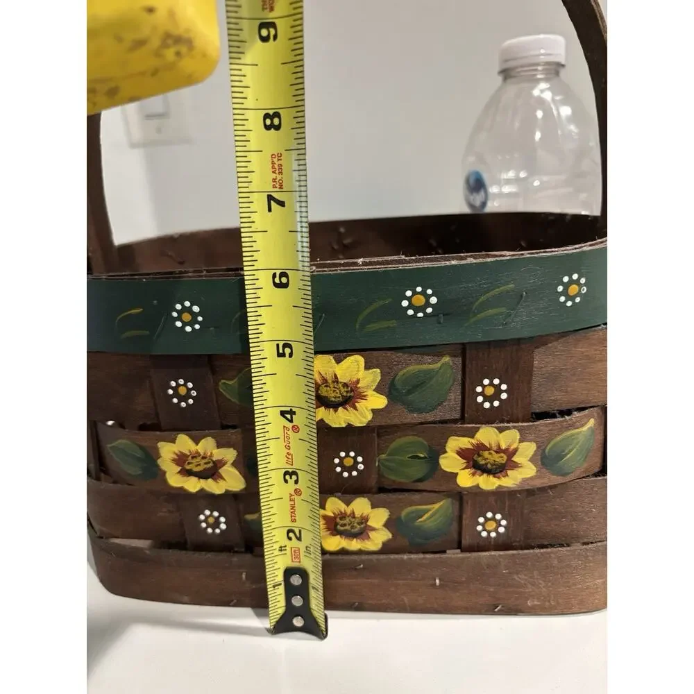 Grandma cottage-core Hand Painted basket purse Floral Vintage